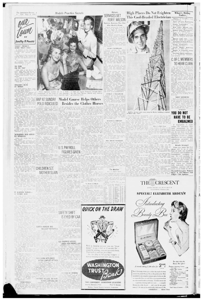 The Spokesman Review Tuesday September 6, 1955.